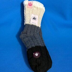 BRAND NEW JUICY COUTURE COZY & CUSHY SHERPA TYPE HOME SOCKS ~ SIZE 4 - 10 / OSFM